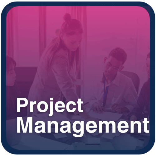 Team discussing project strategy around a table, led by a female manager — visual representation of project management training and collaboration.