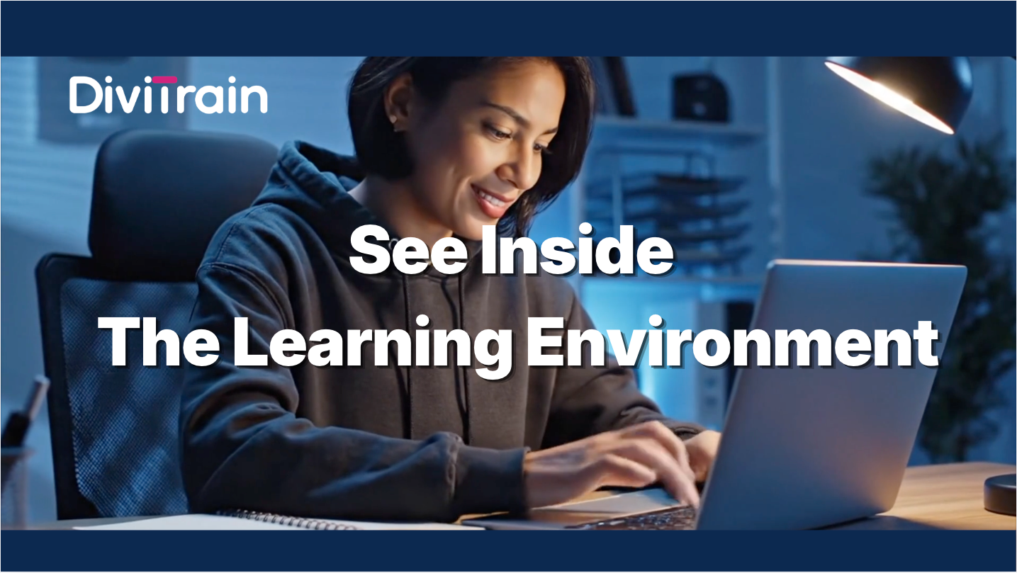 Load video: Video of DiviTrain learning environment showcasing mentor support, MeasureUp exam prep, and practice labs for IT certification.