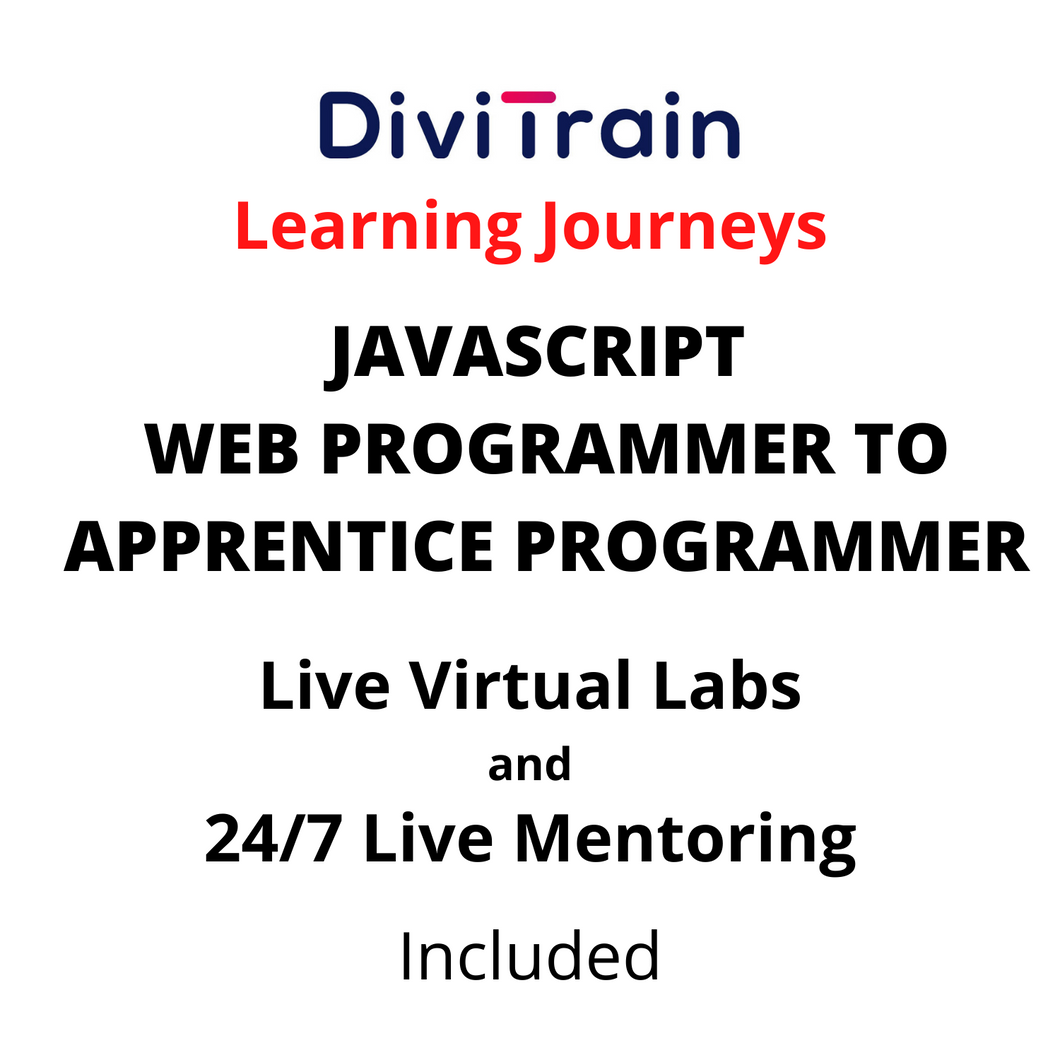 JAVASCRIPT - Web Programmer To Apprentice Programmer | 4 Tracks | 24/7 Live Mentoring and 24/7 Labs Included | Practice tests | 365 Days Access